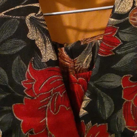 Vintage 80's 2 Piece Floral Skirt and Goldenrod with Trim Blazer Suit Set - 10 - Picture 4 of 11